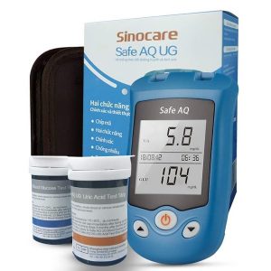 Sinocare Safe AQ UG - Máy đo đường huyết (thử tiểu đường) kiêm thử Axit Uric (Gút)